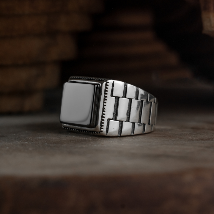 Byzantine Black Aqeeq Ottoman Ring