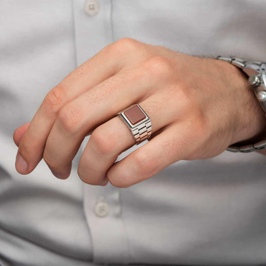 BYZANTINE RED AQEEQ OTTOMAN RING