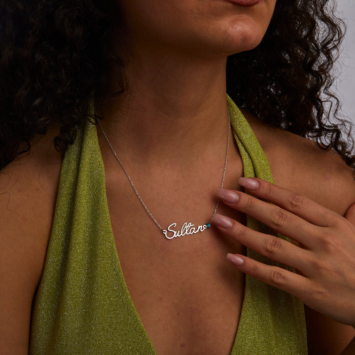 Prestige Birthstone Name Necklace