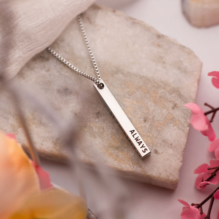 Engraved Name 3D Bar - Silver