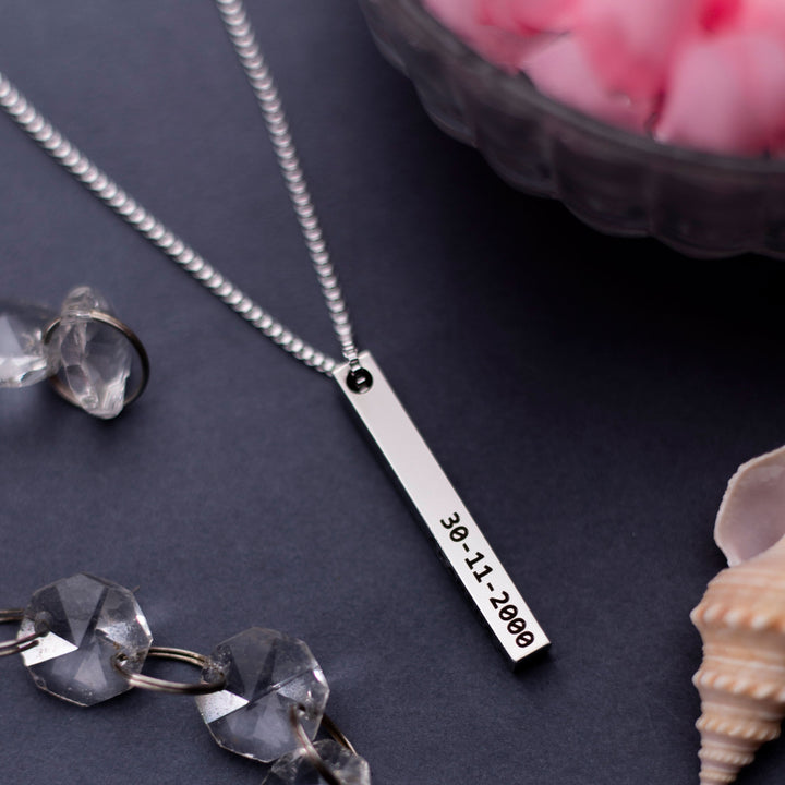 Engraved Name 3D Bar - Silver