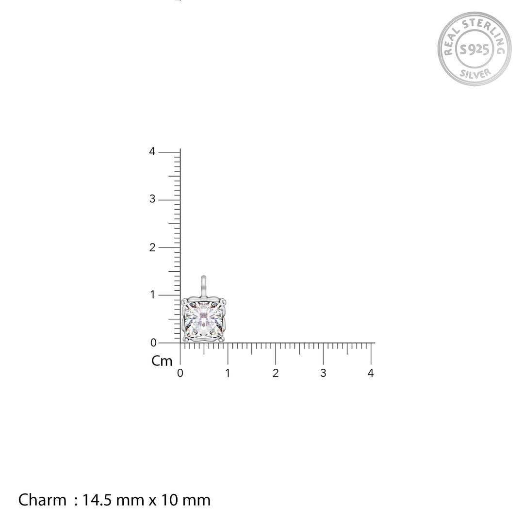 Silver Zircon Square Set with Link Chain