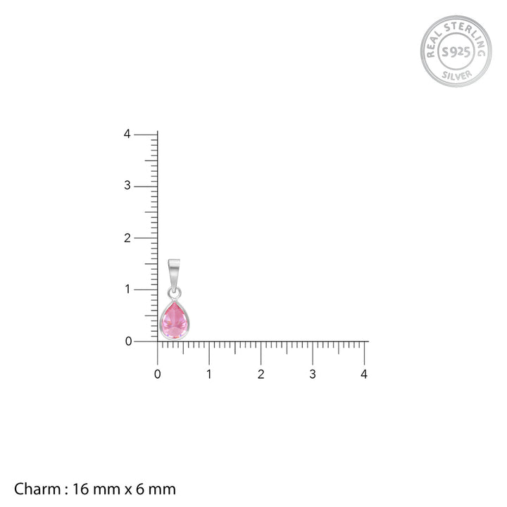 GRACIOUS PINK DROP PENDANT - 925 SILVER