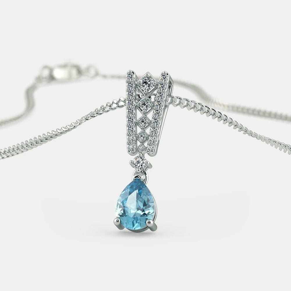 Aquamarine Bridge Necklace - 925 SILVER - SENSATION Pakistan