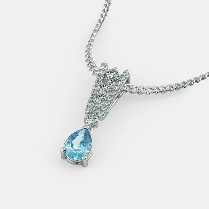 Aquamarine Bridge Necklace - 925 SILVER - SENSATION Pakistan