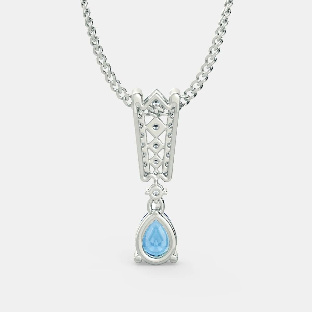 Aquamarine Bridge Necklace - 925 SILVER - SENSATION Pakistan