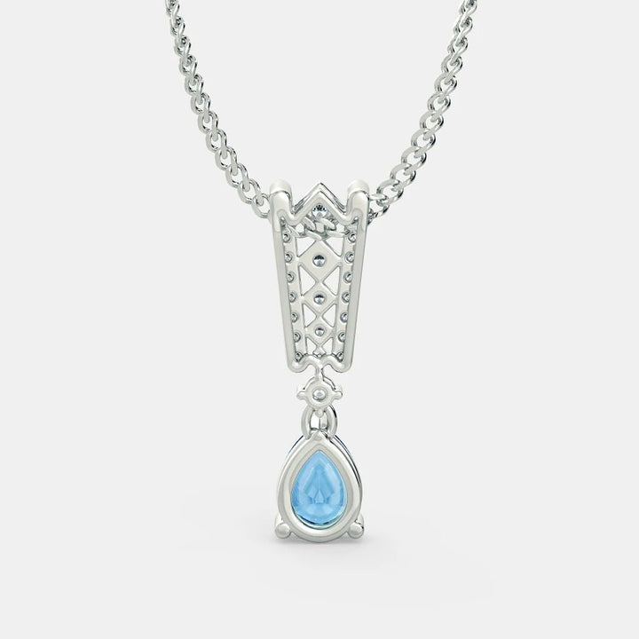 Aquamarine Bridge Necklace - 925 SILVER - SENSATION Pakistan