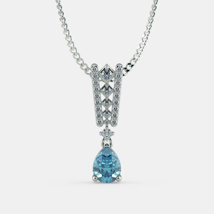 Aquamarine Bridge Necklace - 925 SILVER - SENSATION Pakistan