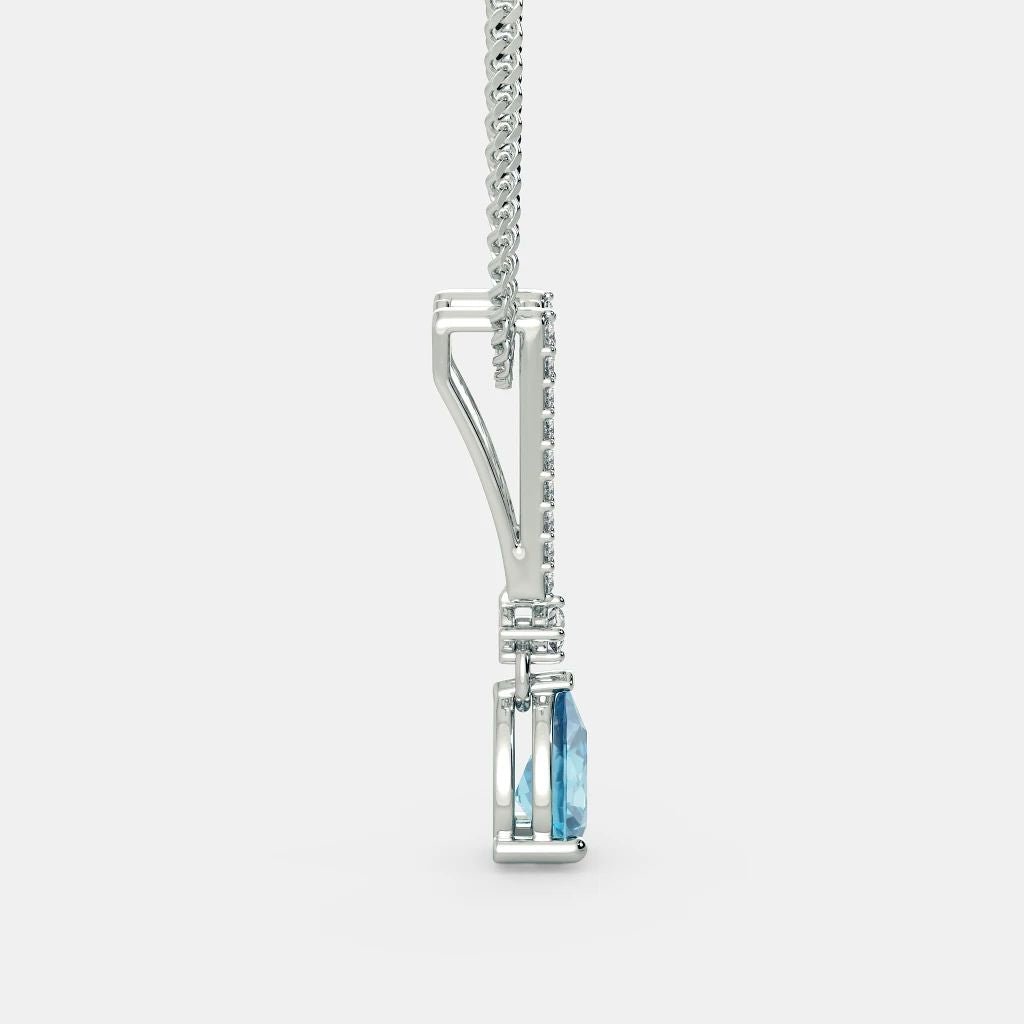 Aquamarine Bridge Necklace - 925 SILVER - SENSATION Pakistan
