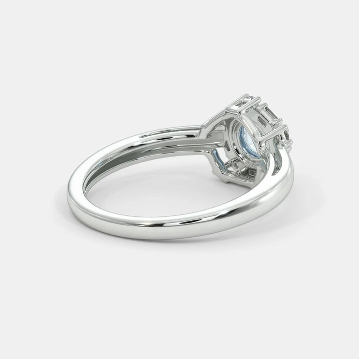 Aquamarine Dangle Ring- 925 SILVER - SENSATION Pakistan