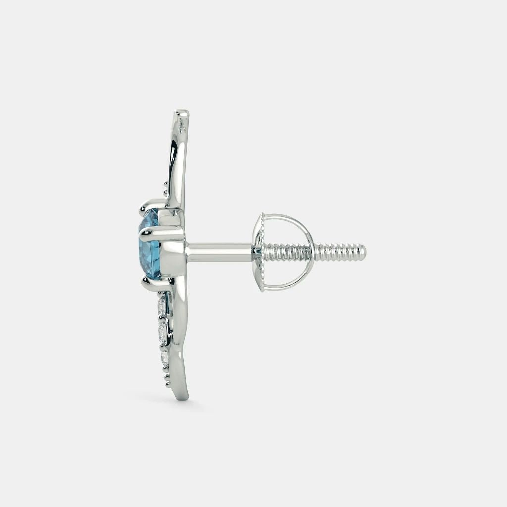 Aquamarine Zircon Earrings - 925 SILVER - SENSATION Pakistan