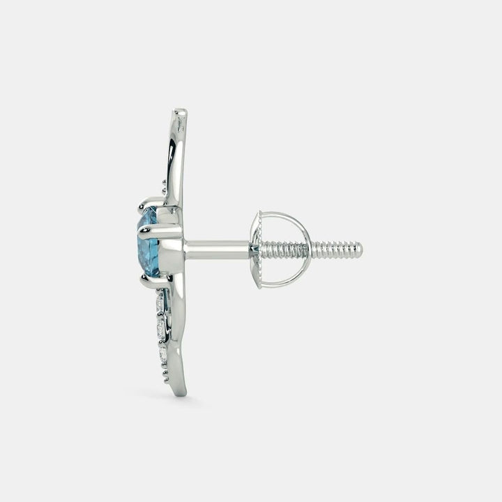 Aquamarine Zircon Earrings - 925 SILVER - SENSATION Pakistan