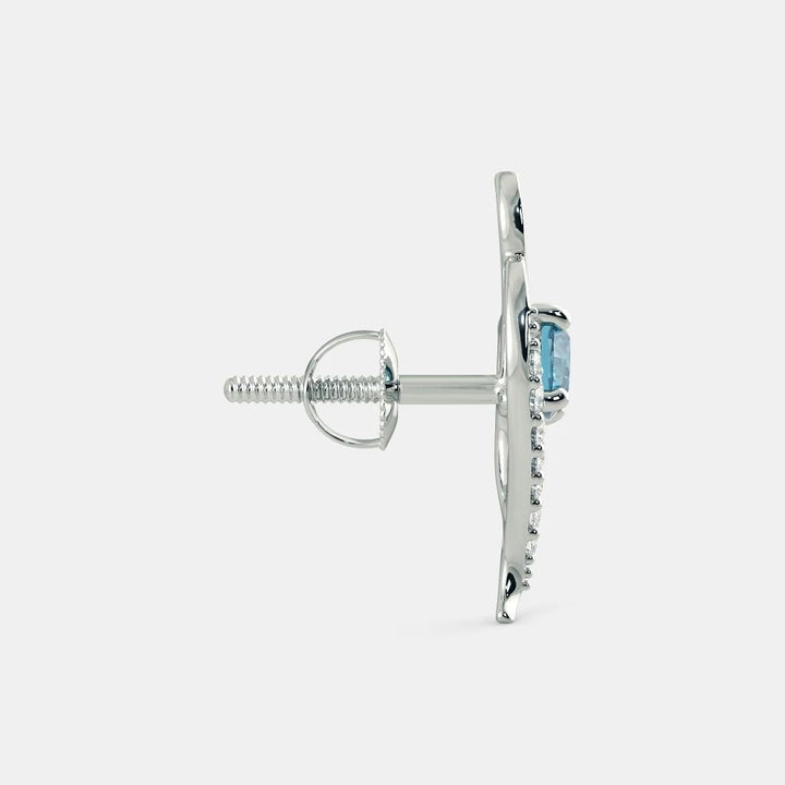 Aquamarine Zircon Earrings - 925 SILVER - SENSATION Pakistan