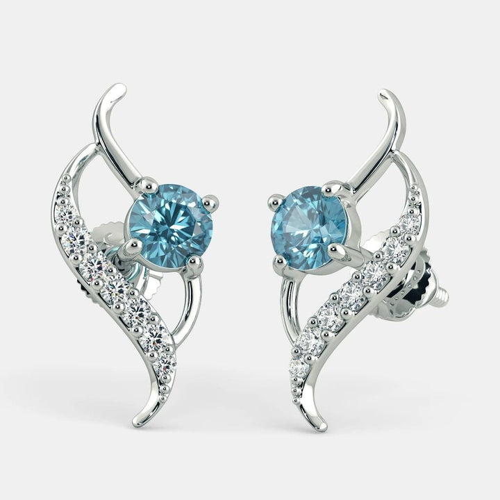 Aquamarine Zircon Earrings - 925 SILVER - SENSATION Pakistan