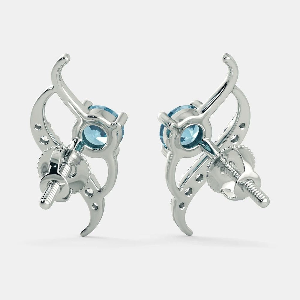 Aquamarine Zircon Earrings - 925 SILVER - SENSATION Pakistan