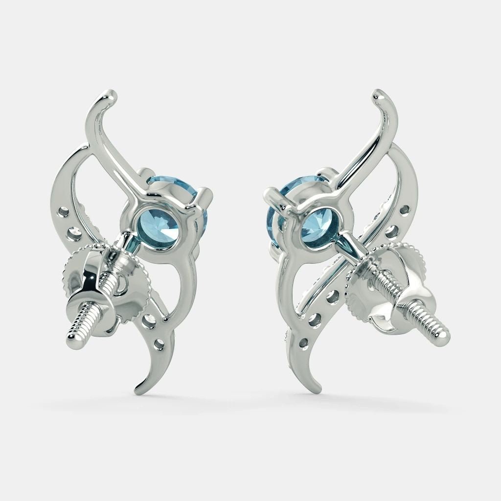 Aquamarine Zircon Earrings - 925 SILVER - SENSATION Pakistan
