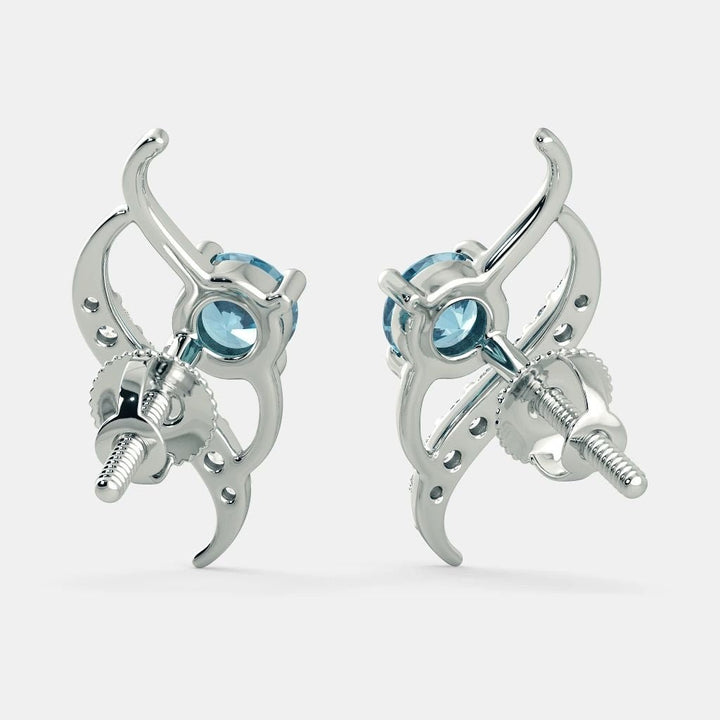 Aquamarine Zircon Earrings - 925 SILVER - SENSATION Pakistan