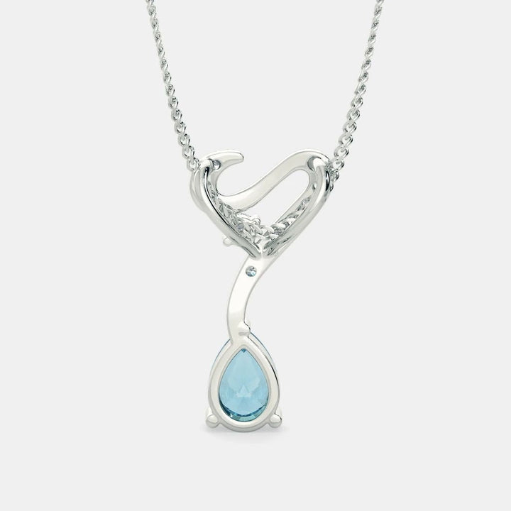 Aquamarine Zircon Necklace - 925 SILVER - SENSATION Pakistan