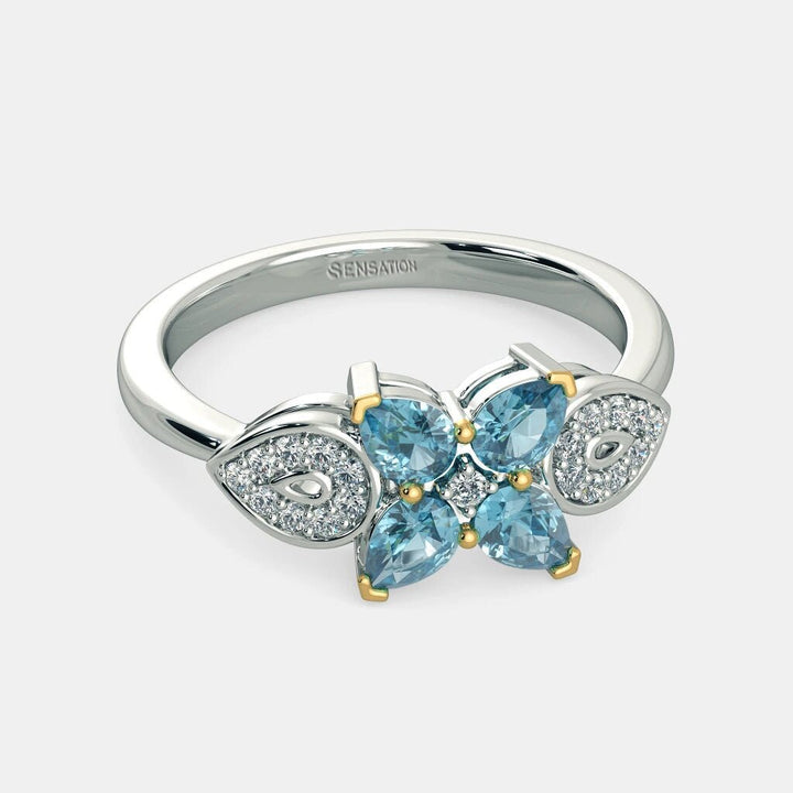ARISTA AQUA BLUE RING -925 SILVER - SENSATION Pakistan