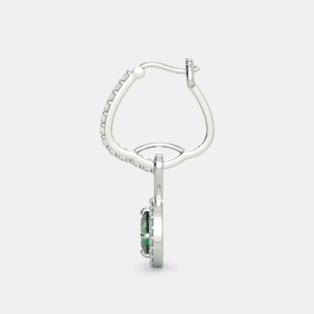 Atlantis Emerald Diamond Earrings - 925 SILVER - SENSATION Pakistan