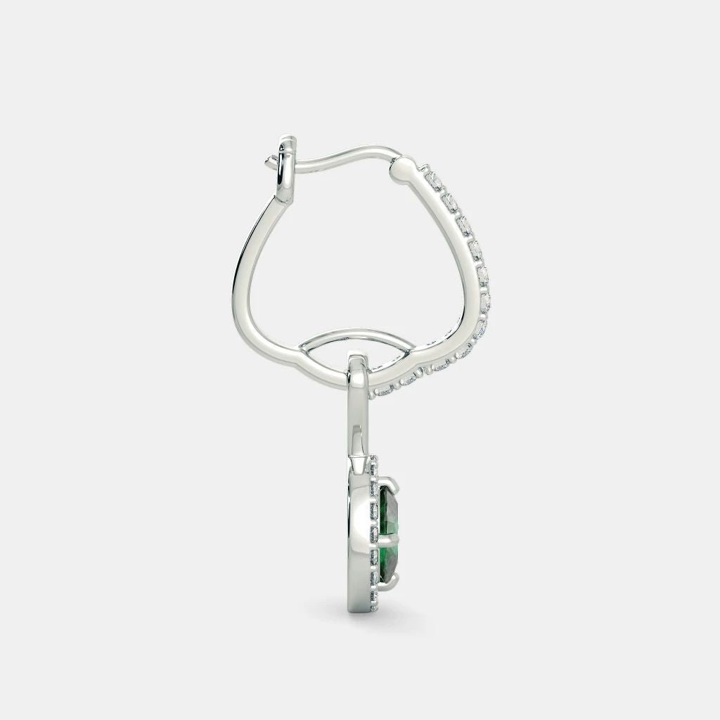 Atlantis Emerald Diamond Earrings - 925 SILVER - SENSATION Pakistan