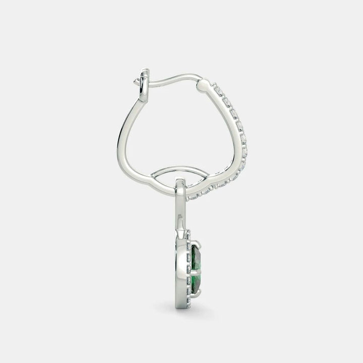 Atlantis Emerald Diamond Earrings - 925 SILVER - SENSATION Pakistan