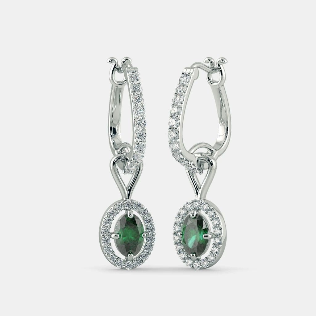 Atlantis Emerald Diamond Earrings - 925 SILVER - SENSATION Pakistan