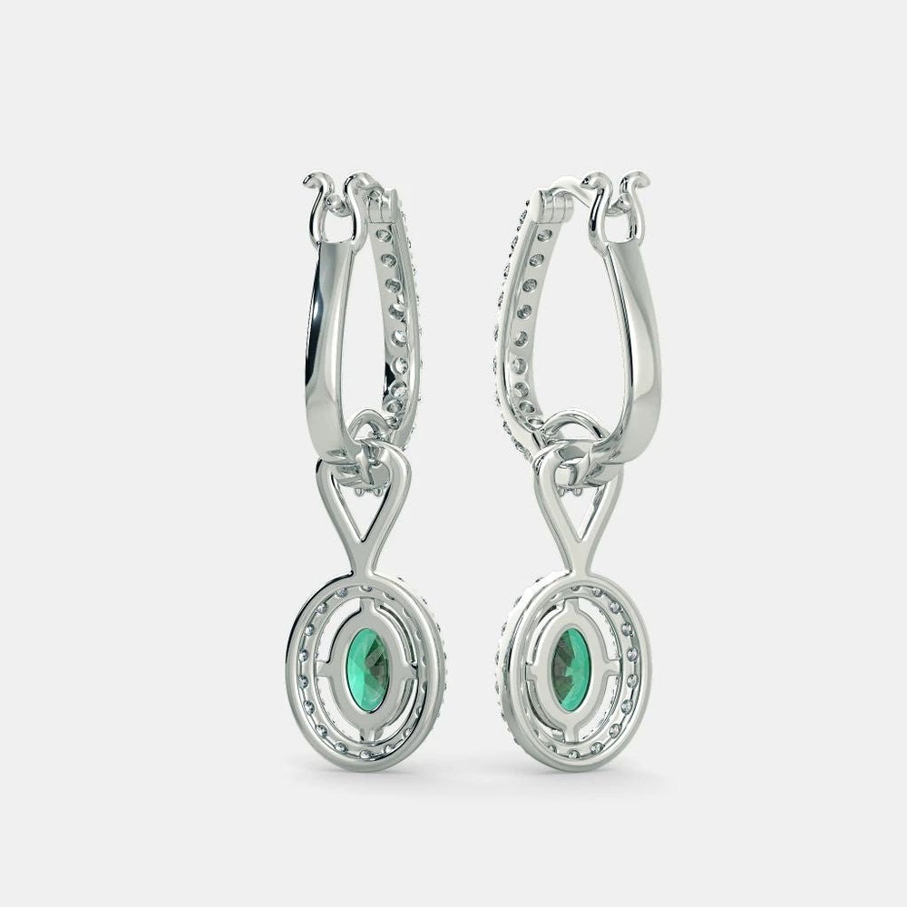 Atlantis Emerald Diamond Earrings - 925 SILVER - SENSATION Pakistan