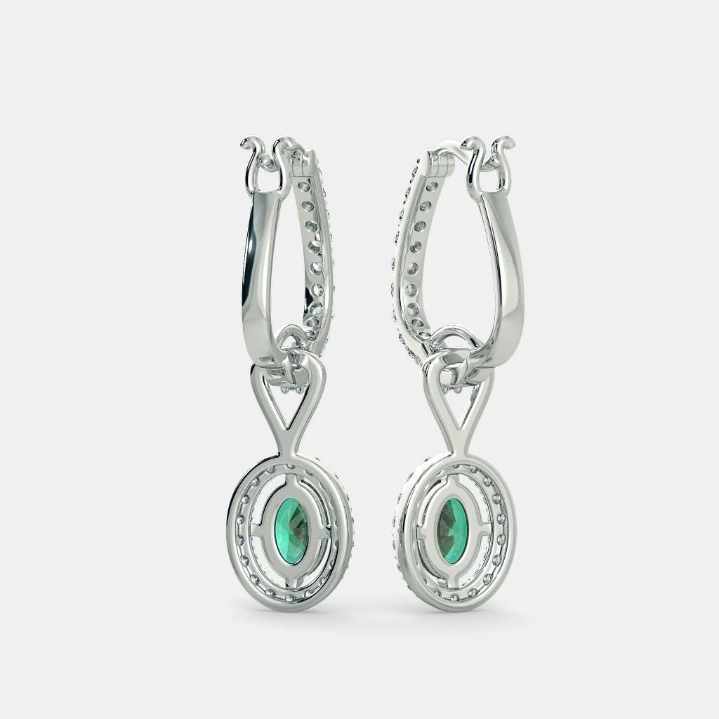 Atlantis Emerald Diamond Earrings - 925 SILVER - SENSATION Pakistan