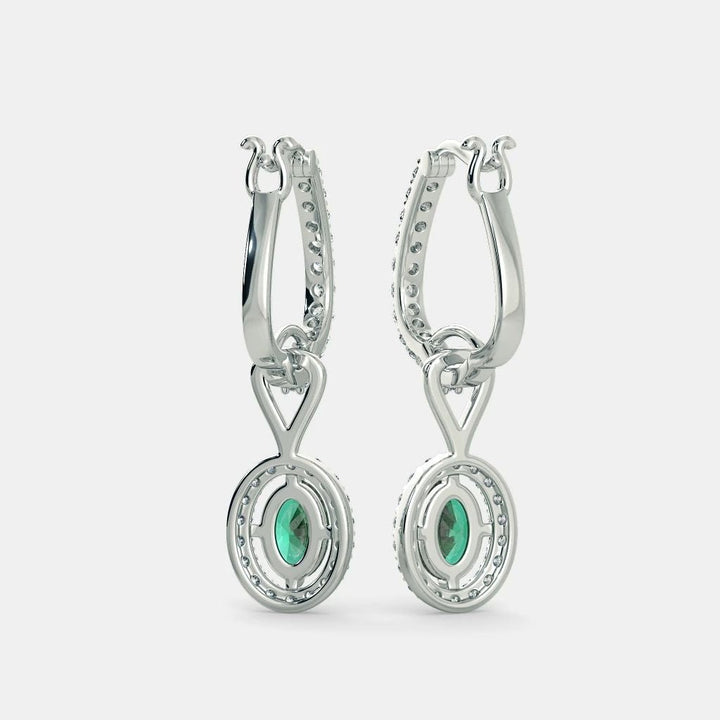 Atlantis Emerald Diamond Earrings - 925 SILVER - SENSATION Pakistan