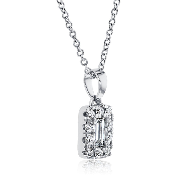BAGUETTE DIAMOND NECKLACE - 925 SILVER - SENSATION Pakistan