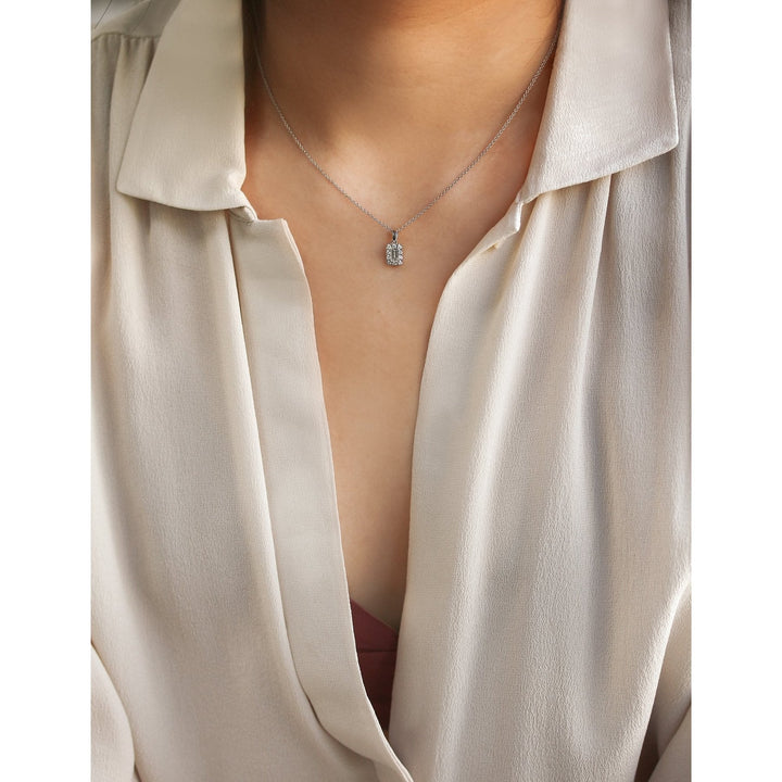 BAGUETTE DIAMOND NECKLACE - 925 SILVER - SENSATION Pakistan