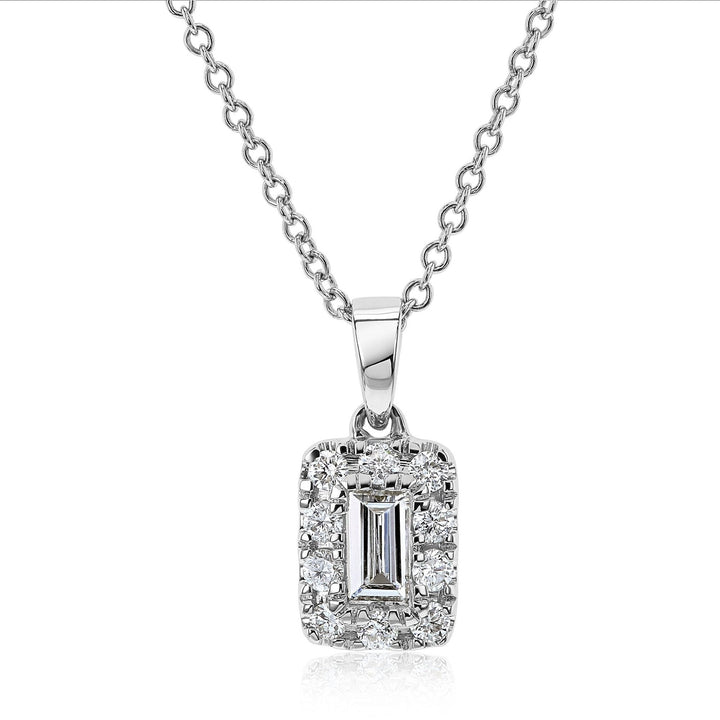 BAGUETTE DIAMOND NECKLACE - 925 SILVER - SENSATION Pakistan