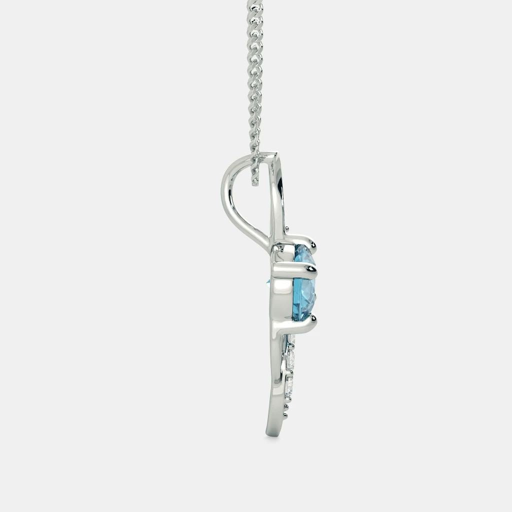 BLUE OCEAN ZIRCON NECKLACE - 925 SILVER - SENSATION Pakistan