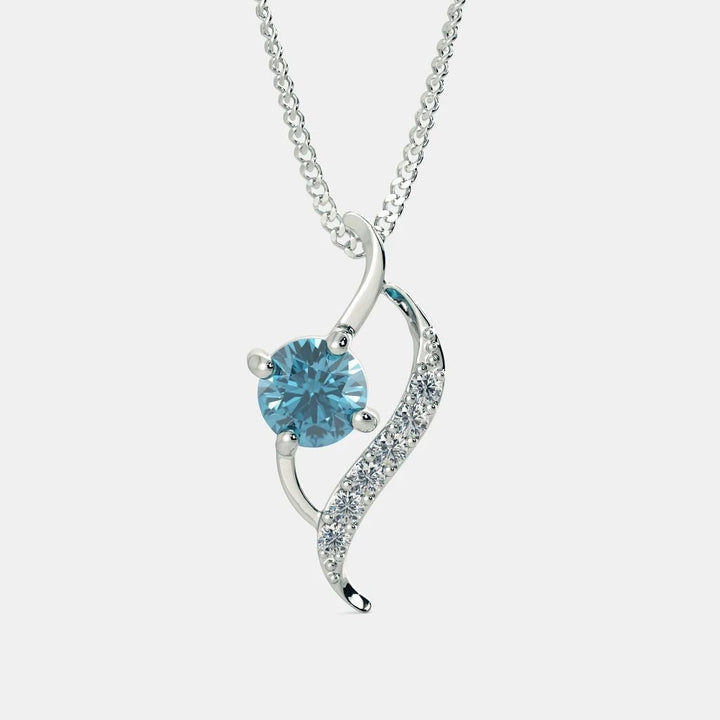 BLUE OCEAN ZIRCON NECKLACE - 925 SILVER - SENSATION Pakistan