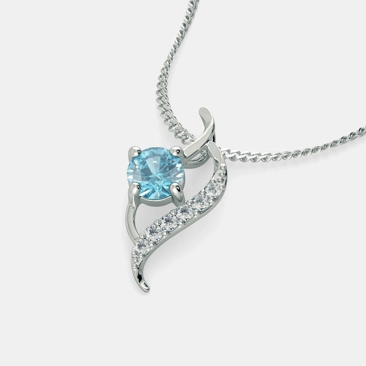 BLUE OCEAN ZIRCON NECKLACE - 925 SILVER - SENSATION Pakistan