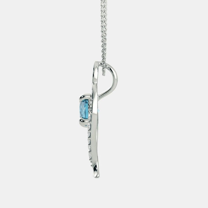 BLUE OCEAN ZIRCON NECKLACE - 925 SILVER - SENSATION Pakistan