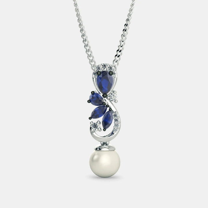 BLUE SAPPHIRE NECKLACE - 925 SILVER - SENSATION Pakistan
