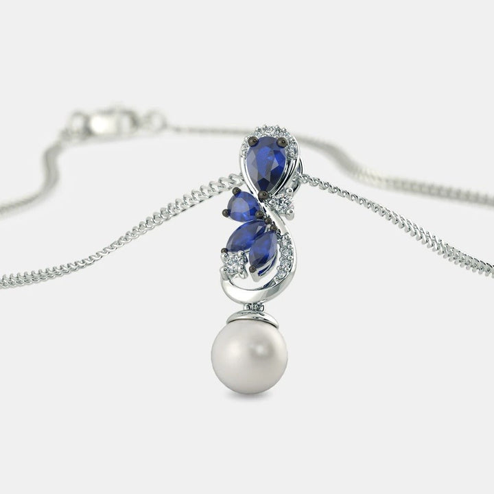 BLUE SAPPHIRE NECKLACE - 925 SILVER - SENSATION Pakistan