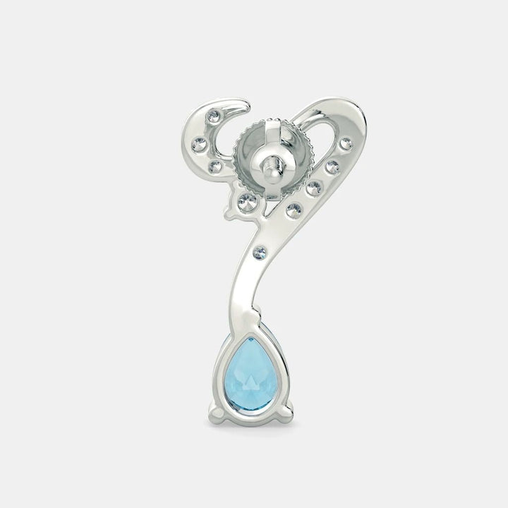 Blue Topaz Diamond Earrings -925 SILVER - SENSATION Pakistan