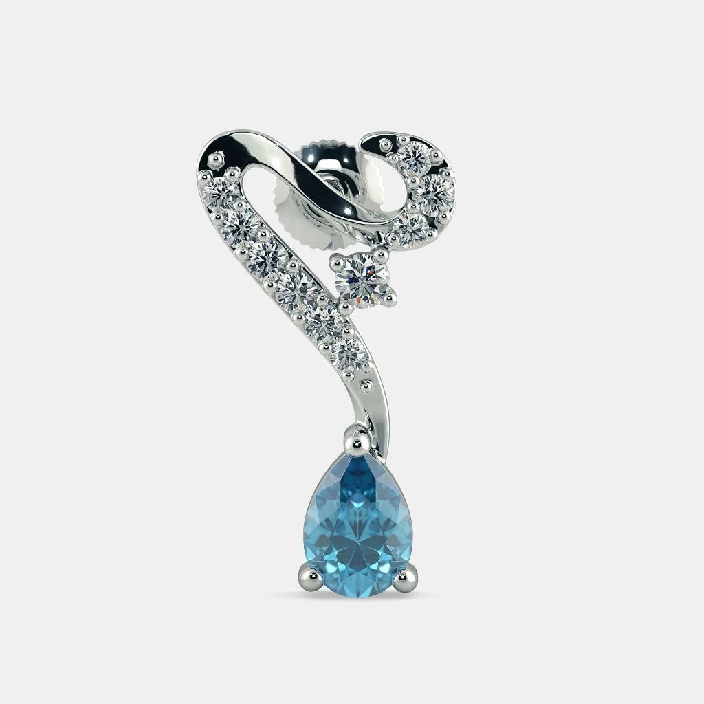Blue Topaz Diamond Earrings -925 SILVER - SENSATION Pakistan