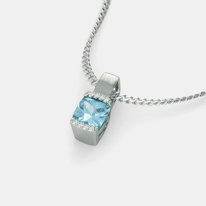 Blue Topaz Zircon Necklace - 925 SILVER - SENSATION Pakistan