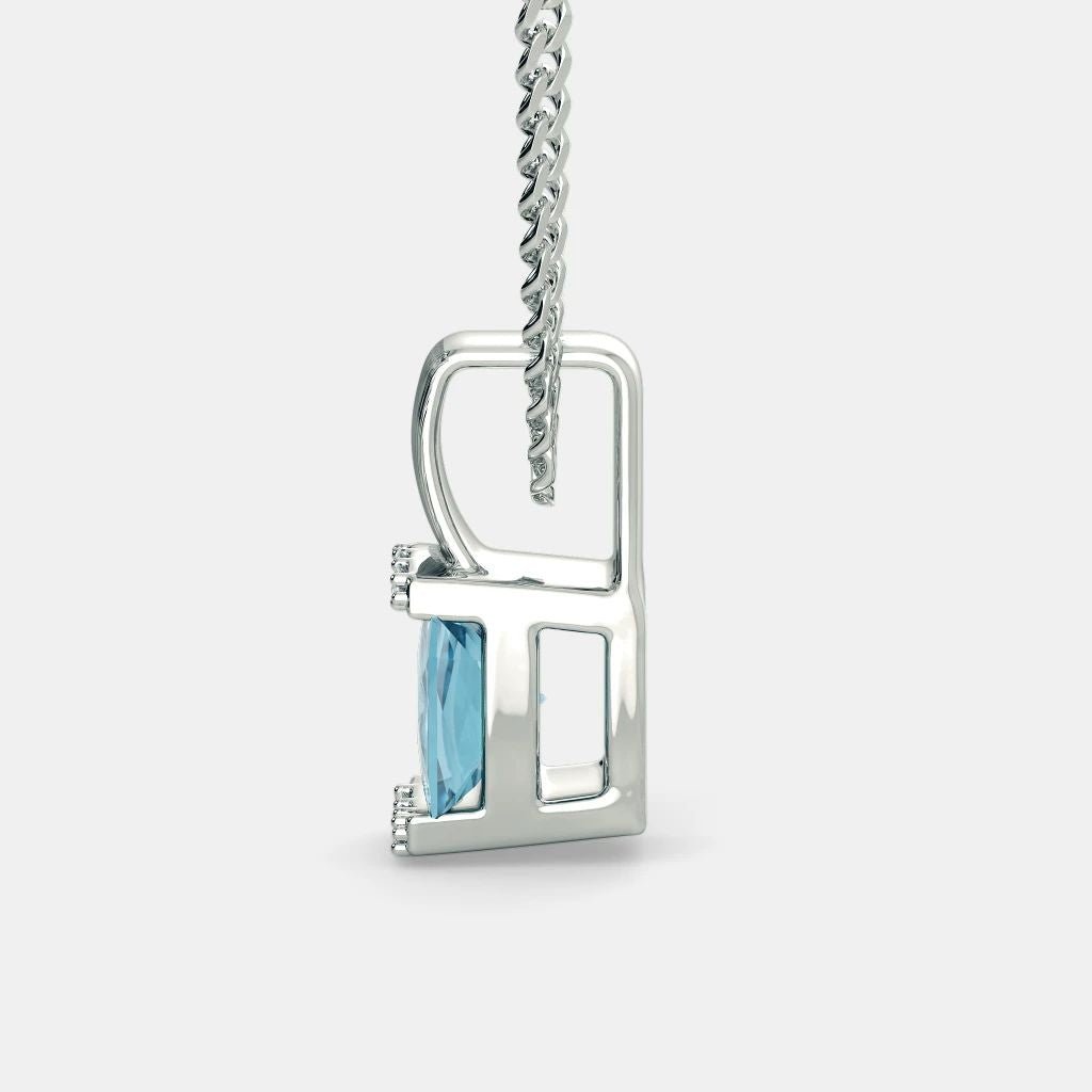Blue Topaz Zircon Necklace - 925 SILVER - SENSATION Pakistan