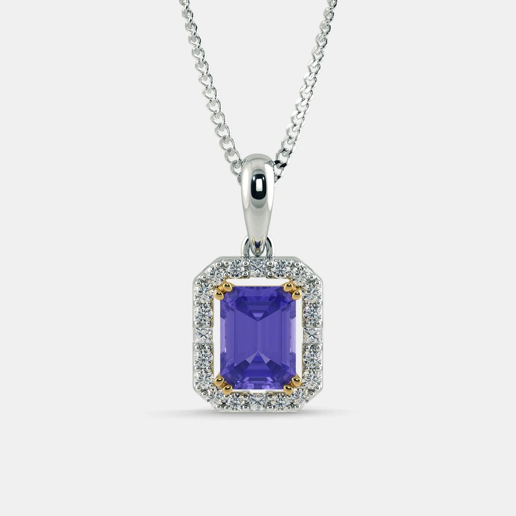 DAZZLING PURPLE DIAMOND NECKLACE - 925 SILVER - SENSATION Pakistan