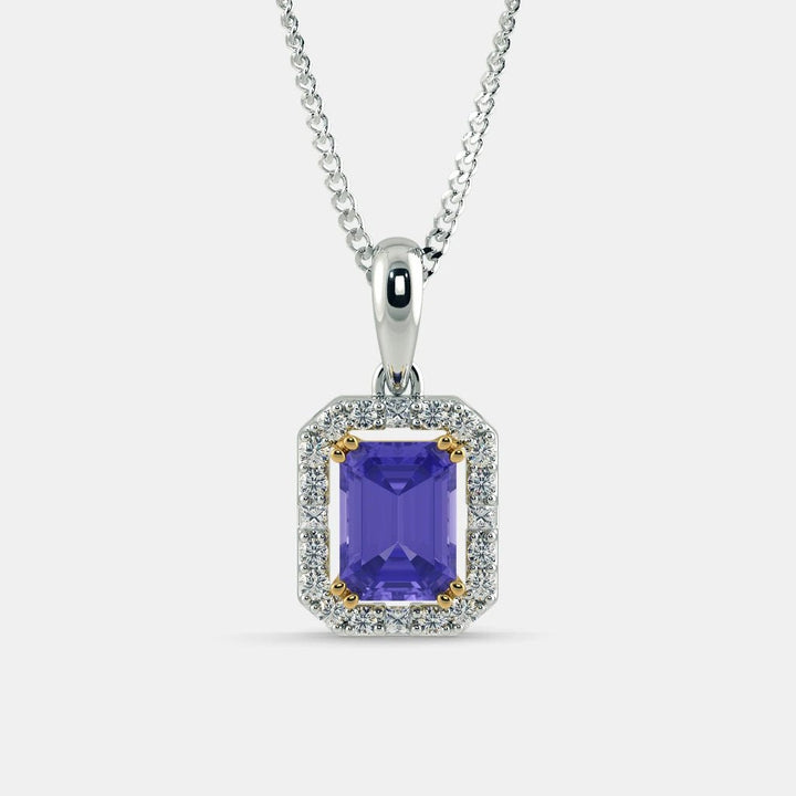 DAZZLING PURPLE DIAMOND NECKLACE - 925 SILVER - SENSATION Pakistan