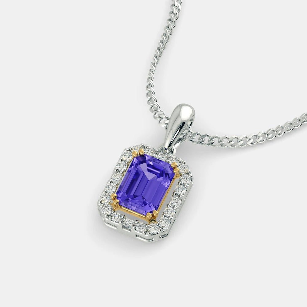 DAZZLING PURPLE DIAMOND NECKLACE - 925 SILVER - SENSATION Pakistan