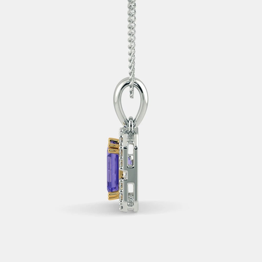 DAZZLING PURPLE DIAMOND NECKLACE - 925 SILVER - SENSATION Pakistan