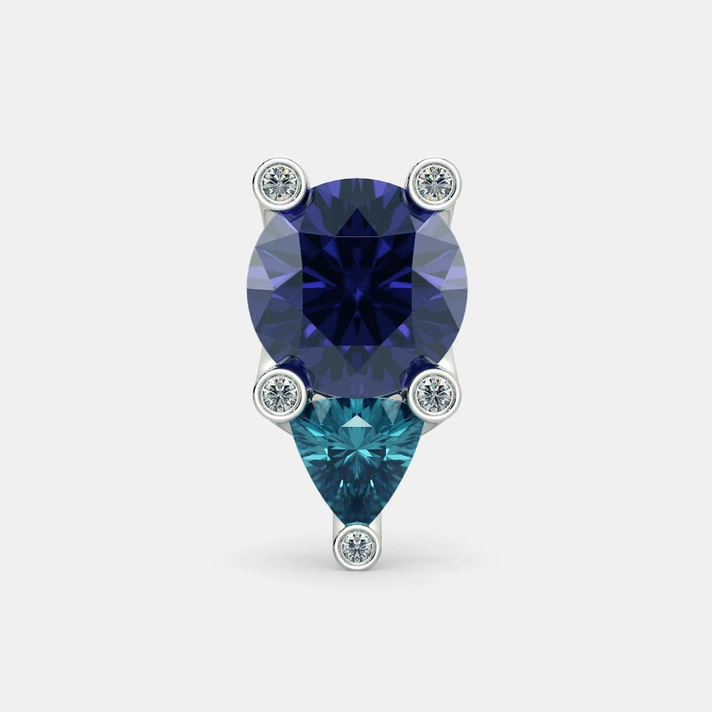 Diana Blue Sapphire Earings- 925 SILVER - SENSATION Pakistan