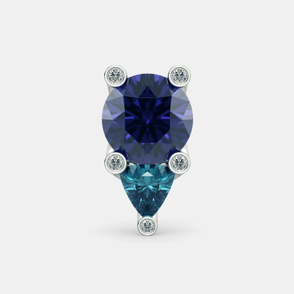 Diana Blue Sapphire Earings- 925 SILVER - SENSATION Pakistan