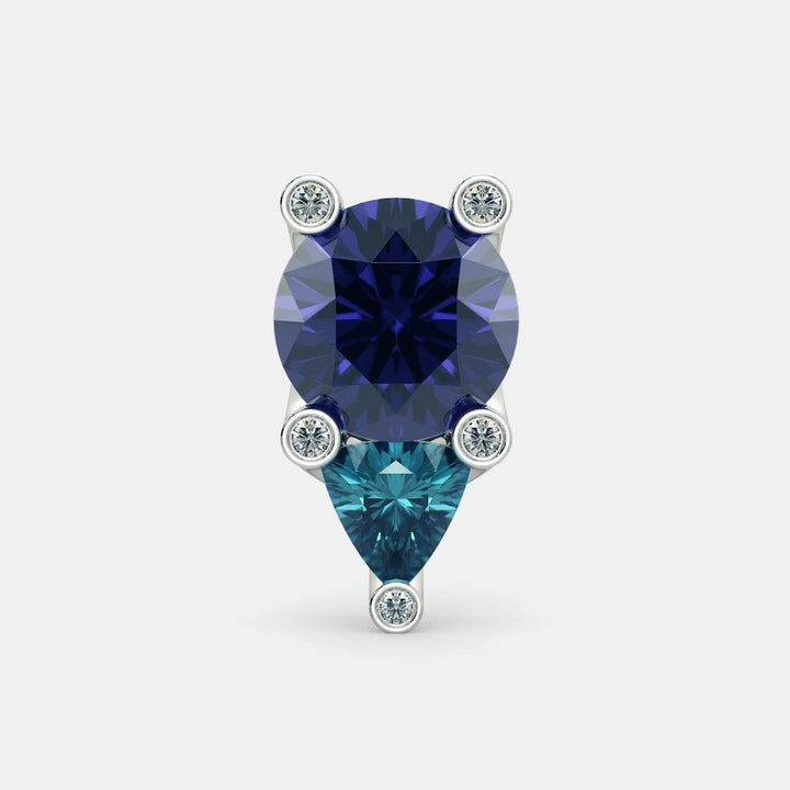Diana Blue Sapphire Earings- 925 SILVER - SENSATION Pakistan
